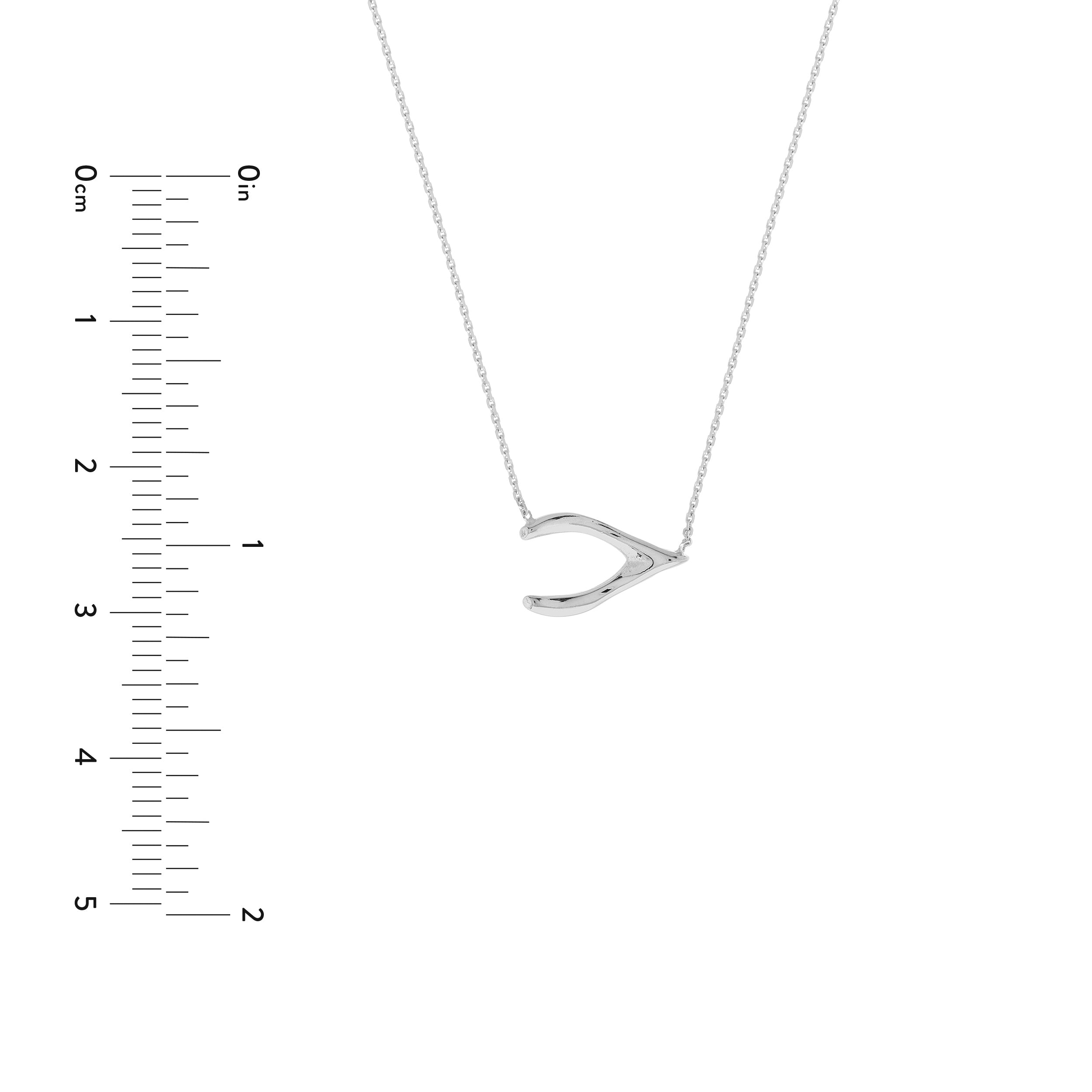 Sideways Wishbone Adjustable Necklace