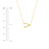 Sideways Wishbone Adjustable Necklace