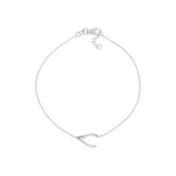 Sideways Wishbone Adjustable Bracelet
