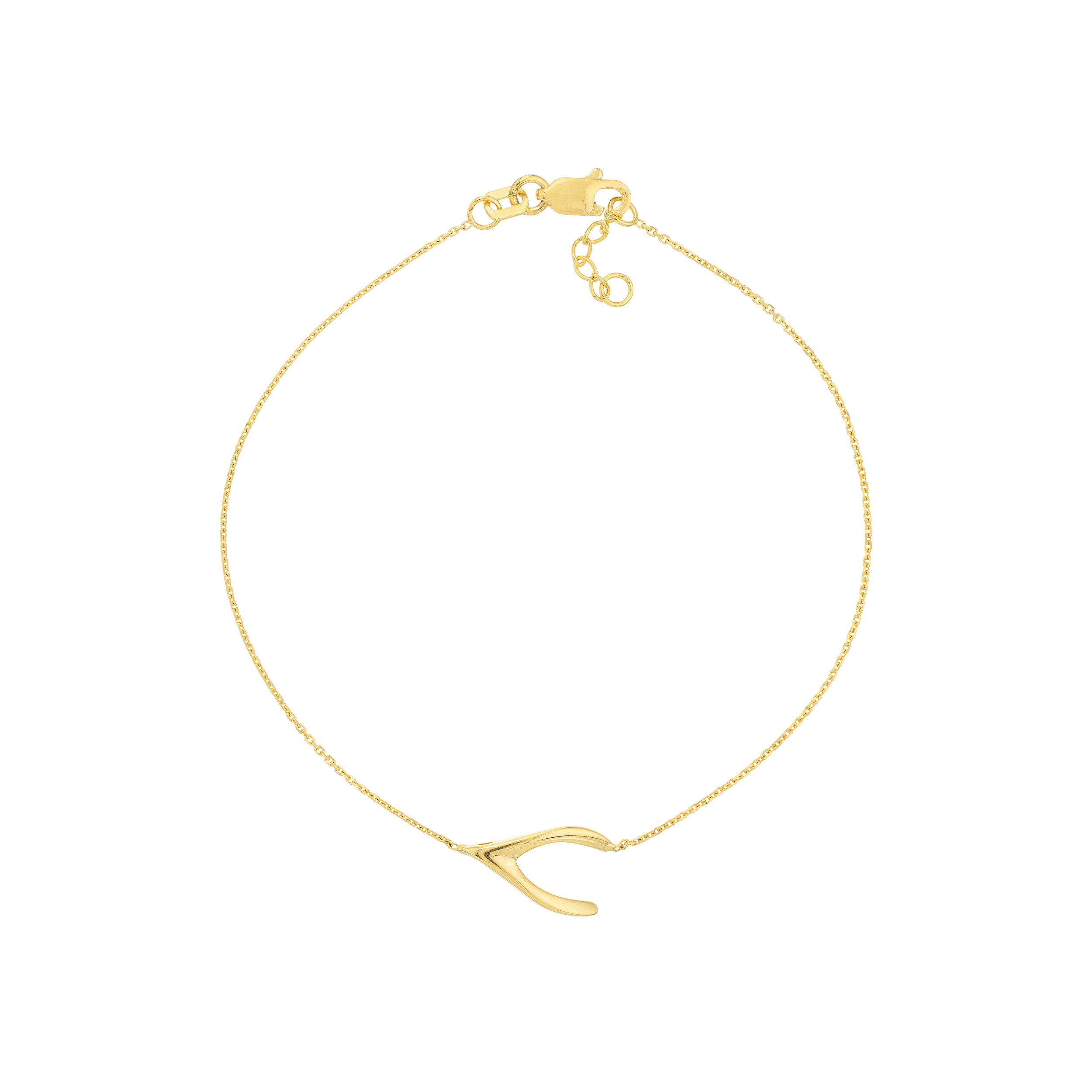 Sideways Wishbone Adjustable Bracelet