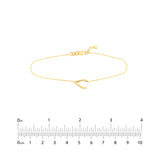 Sideways Wishbone Adjustable Bracelet