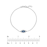 Sterling Silver CZ Evil Eye Adjustable Bracelet