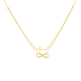 Cross and Infinity Layered Duo Necklace