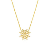 Mini Ship Wheel Adjustable Necklace