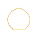 Engravable ID Bar Rolo Chain Bracelet