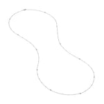 Sterling Silver D/C Bead and Mini Bead Long Necklace