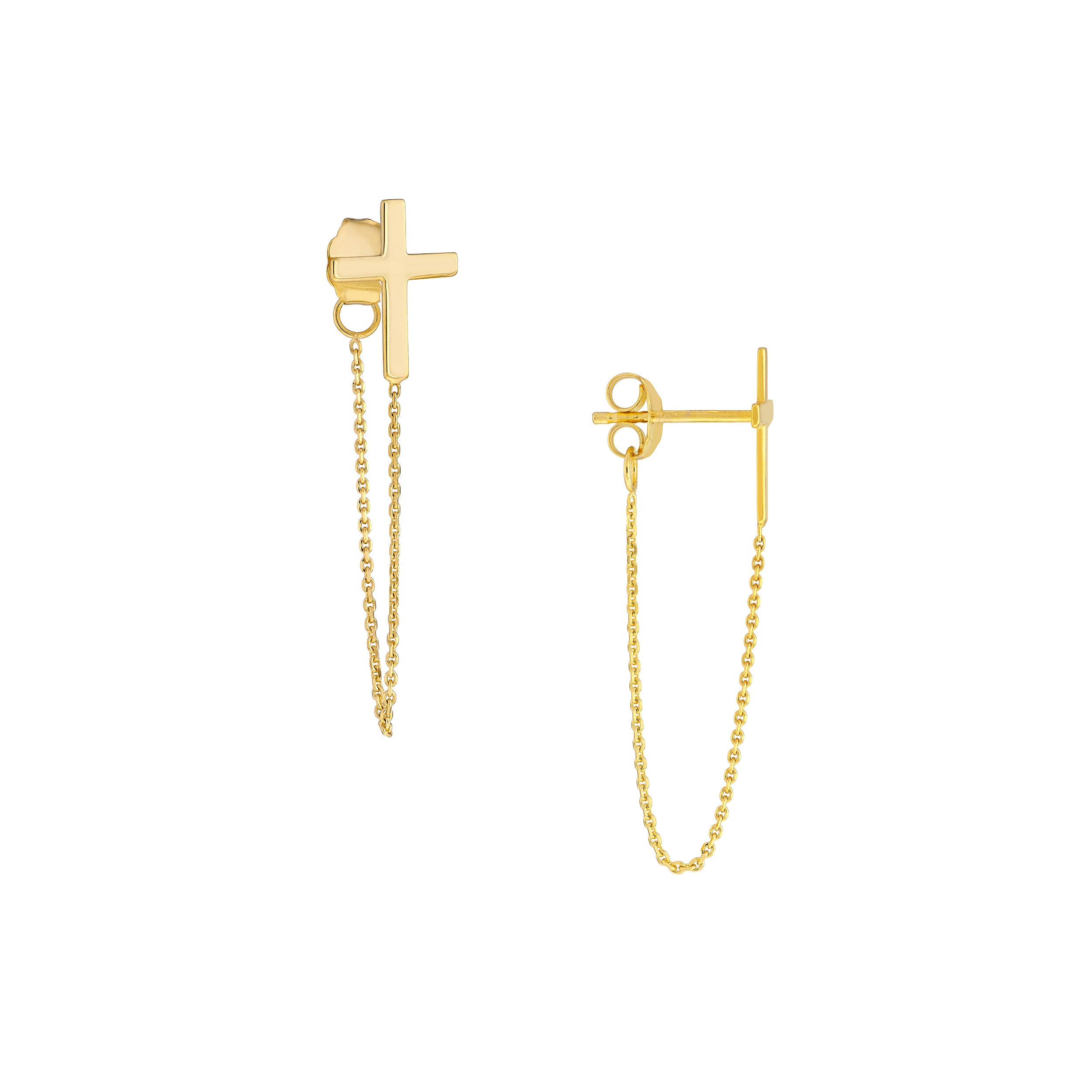 Front to Back Cross Chain Earrings