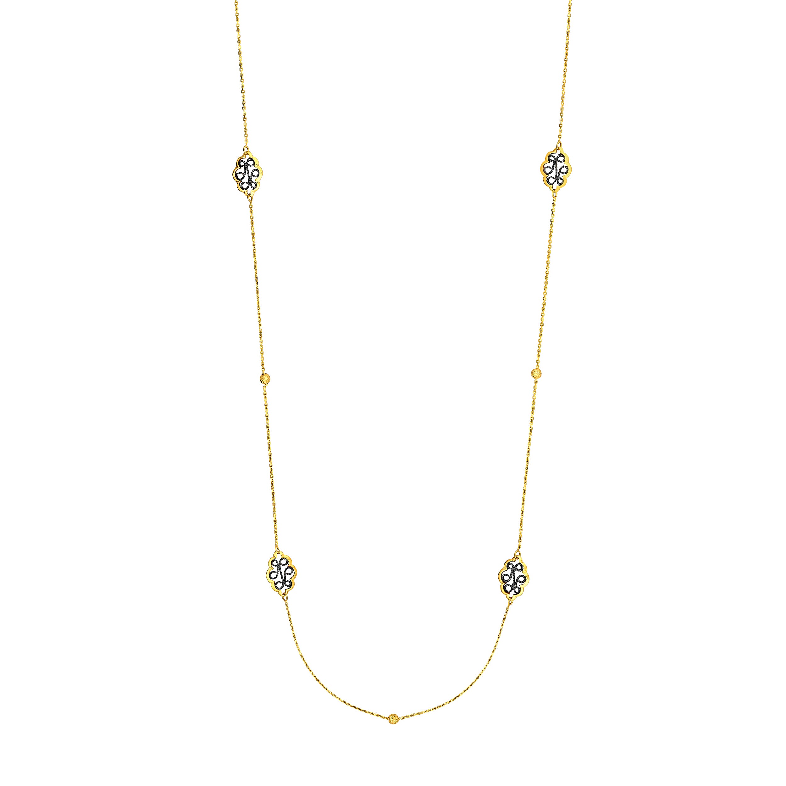 Yellow/Black Filigree Station Long & Lov