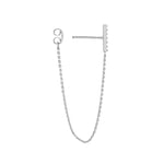 Front to Back CZ Staple Bar Earrings