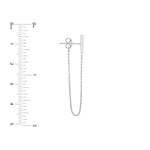 Front to Back CZ Staple Bar Earrings