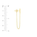 Front to Back CZ Staple Bar Earrings