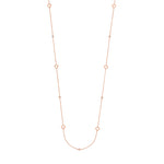 Sterling Silver CZ and Open Heart Station Long Necklace