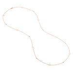 Sterling Silver CZ and Open Heart Station Long Necklace