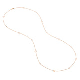 Sterling Silver CZ and Open Heart Station Long Necklace