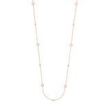 Sterling Silver CZ and Open Heart Station Long Necklace