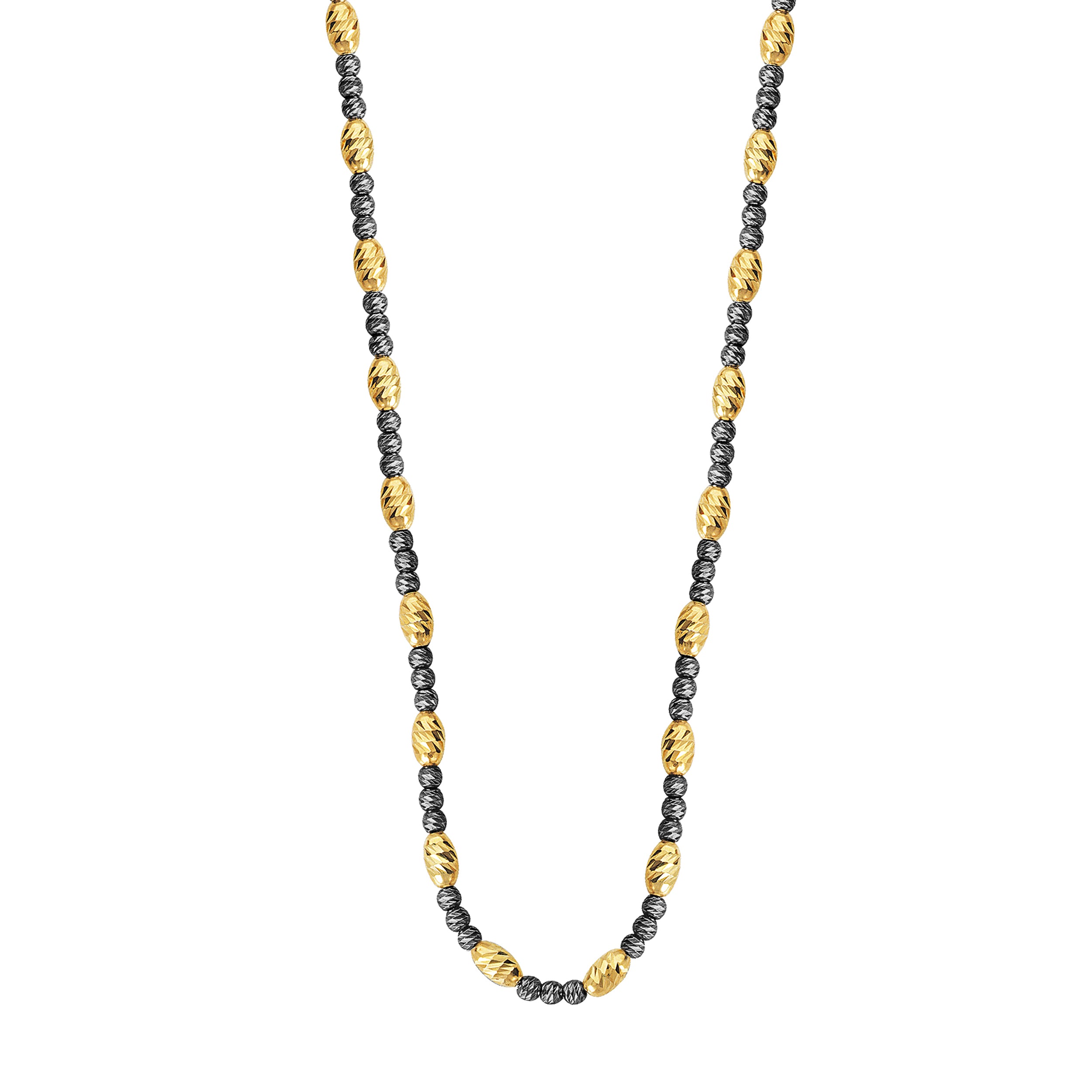 D/c Yell Ov.Bead And Blk Rnd Bead Neck