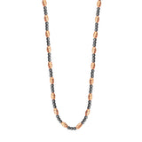 D/c Pink Ov.Bead And Black Rnd Bead Neck