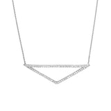 Sterling Silver Elongated CZ Triangle Adjustable Necklace