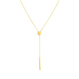 Disc and Bar Lariat Necklace