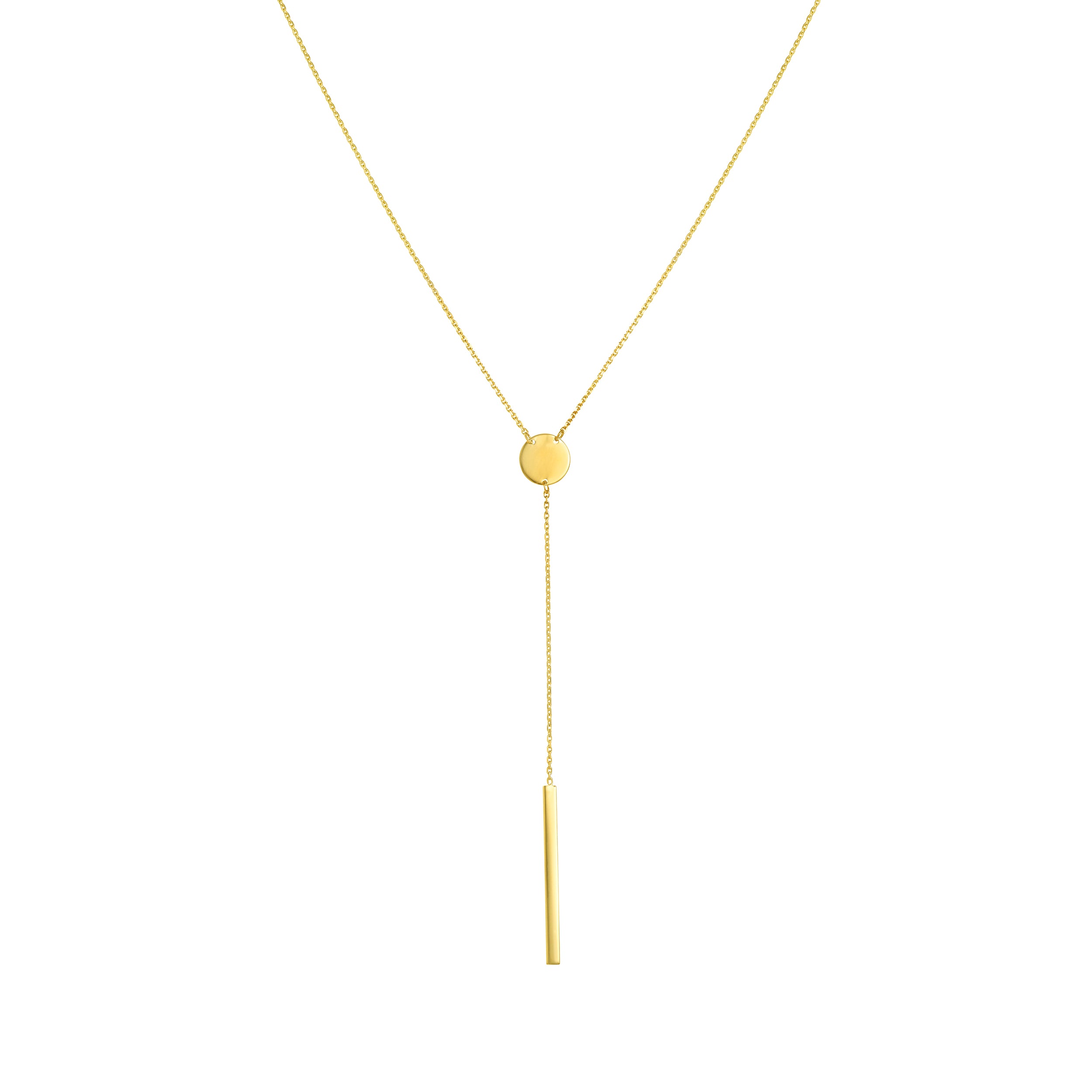 Disc and Bar Lariat Necklace