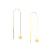 Puffy Heart Threader Earrings