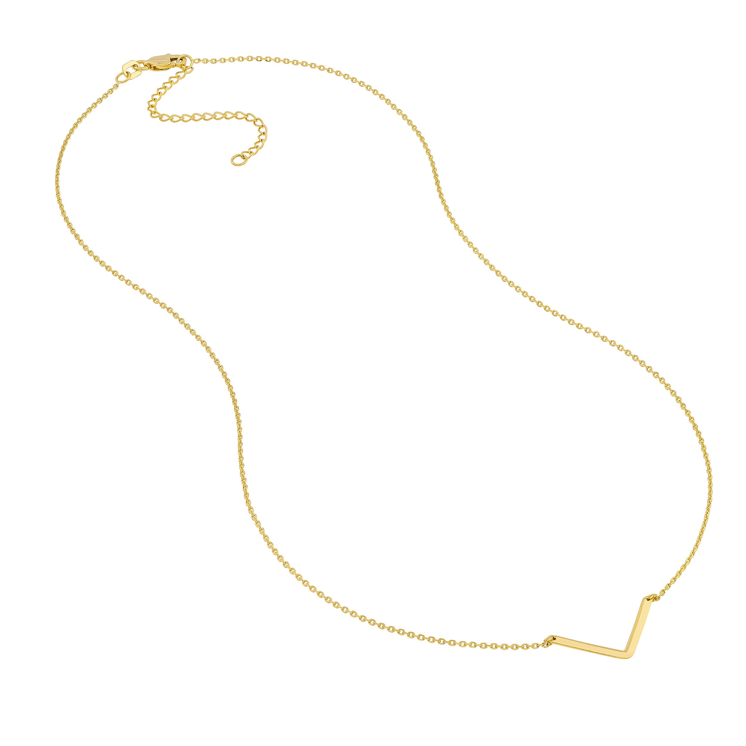 V on Chain Drop Adjustable Necklace