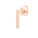 Mini Staple Bar Earrings with Diamond