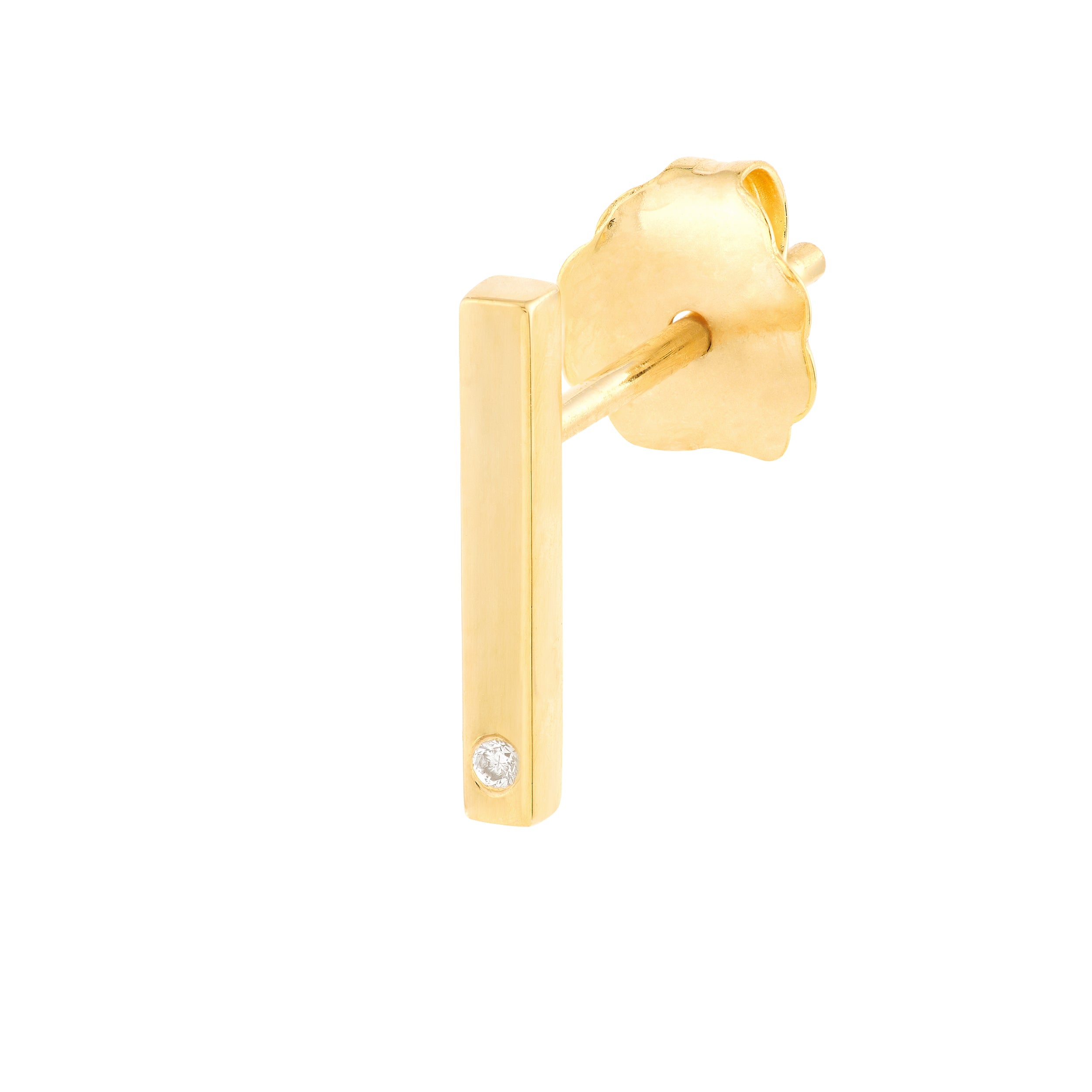 Mini Staple Bar Earrings with Diamond