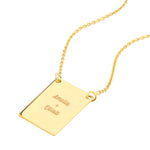 Engravable Rectangle Plate Adj. Necklace