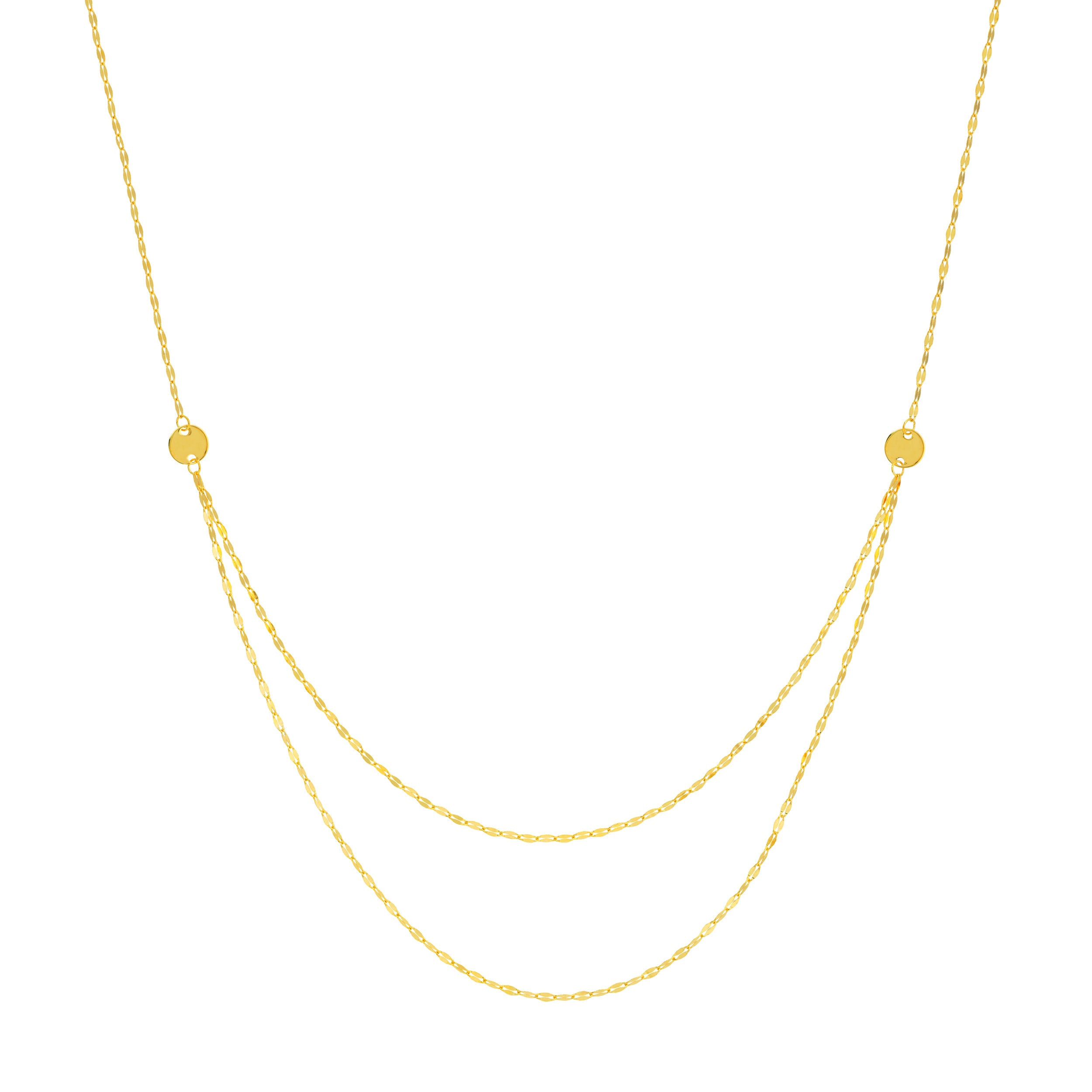 Graduated Hammered Mariner Chain Necklace