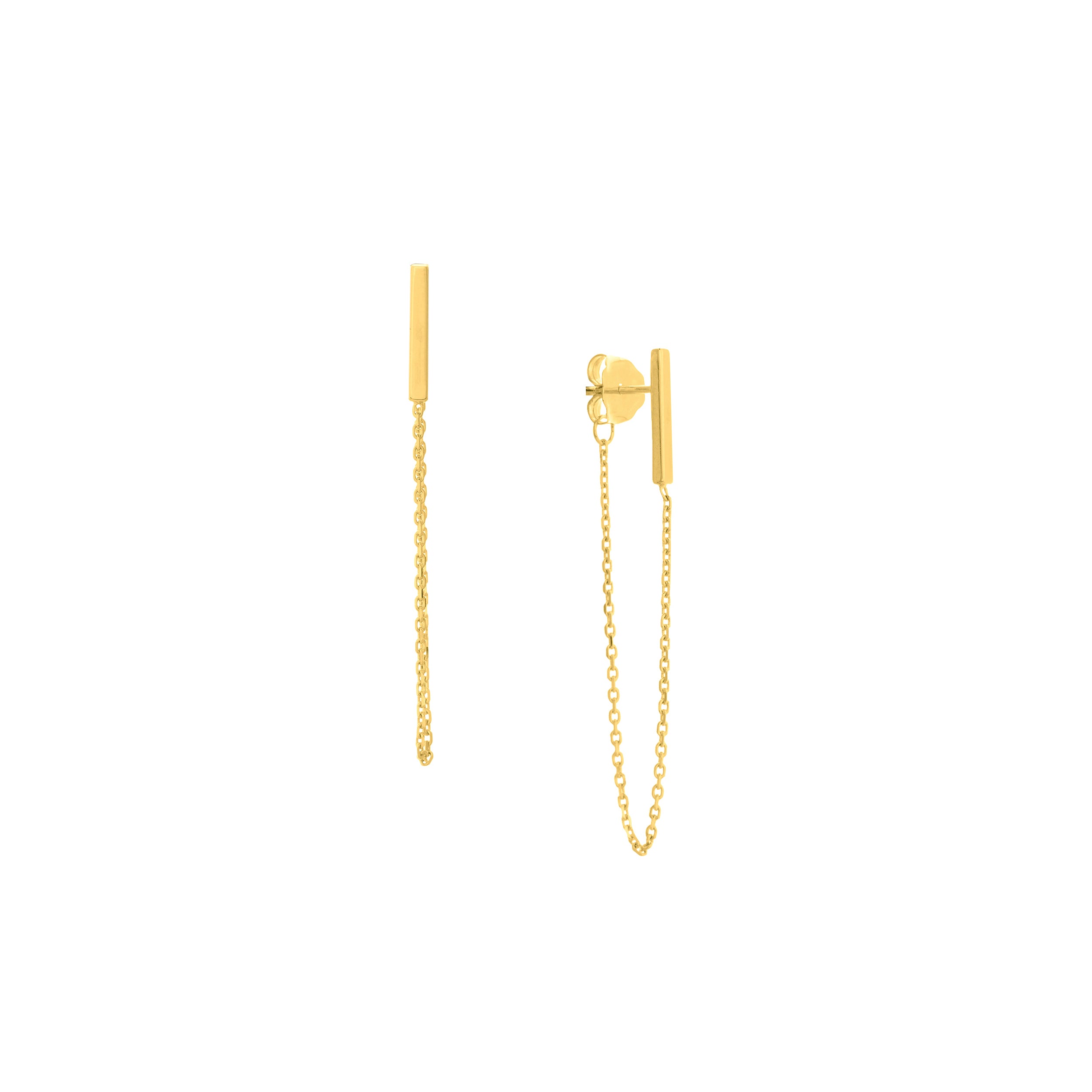 Front to Back Staple Bar Earrings