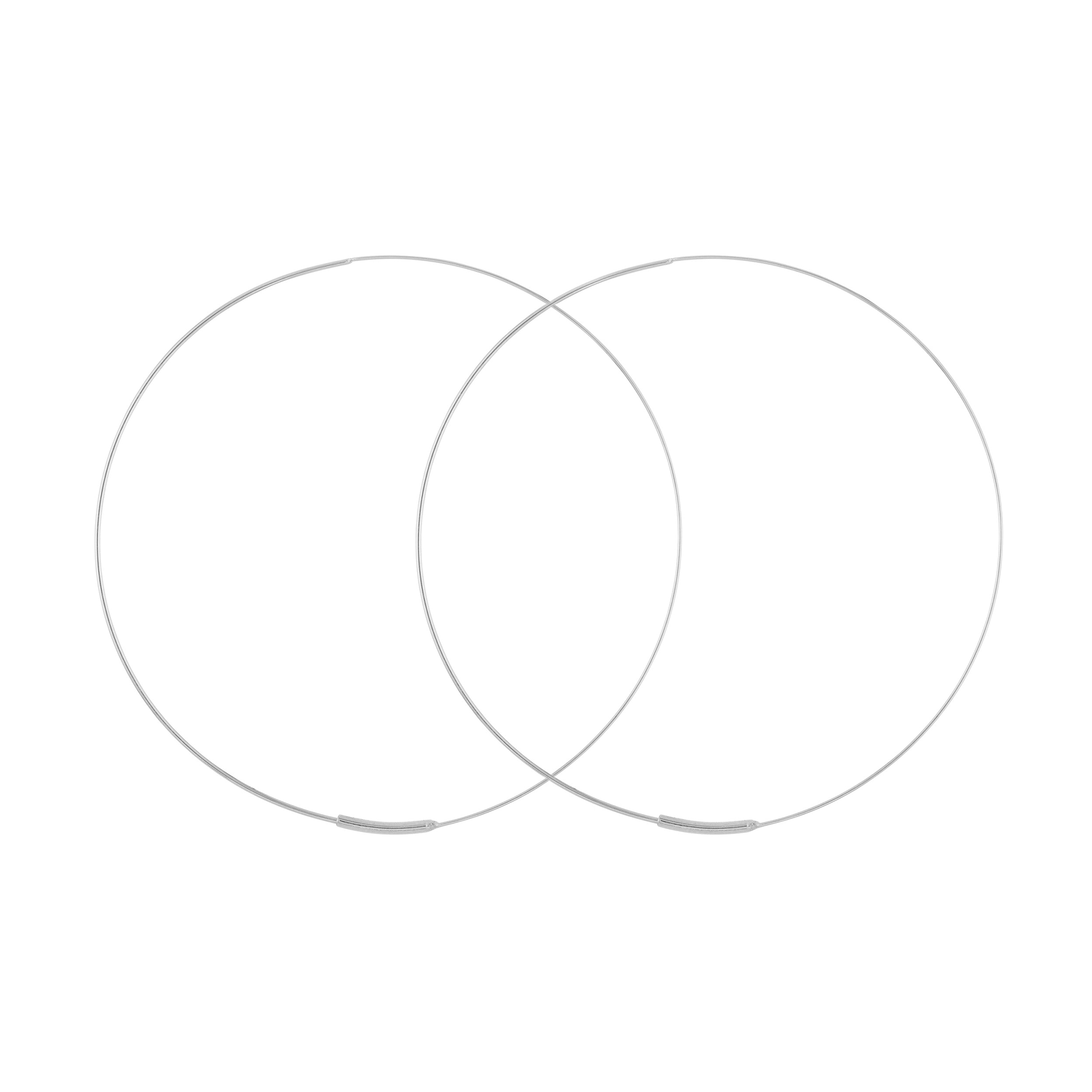 60mm Flat Wire Endless Hoop Earrings