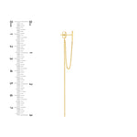 Front to Back Staple Bar Drop Chain Earrings