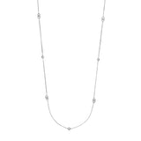 Sterling Silver Interlocking Circles Station Long Necklace