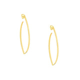 Wire Marquise Hoop Earrings on Post Back