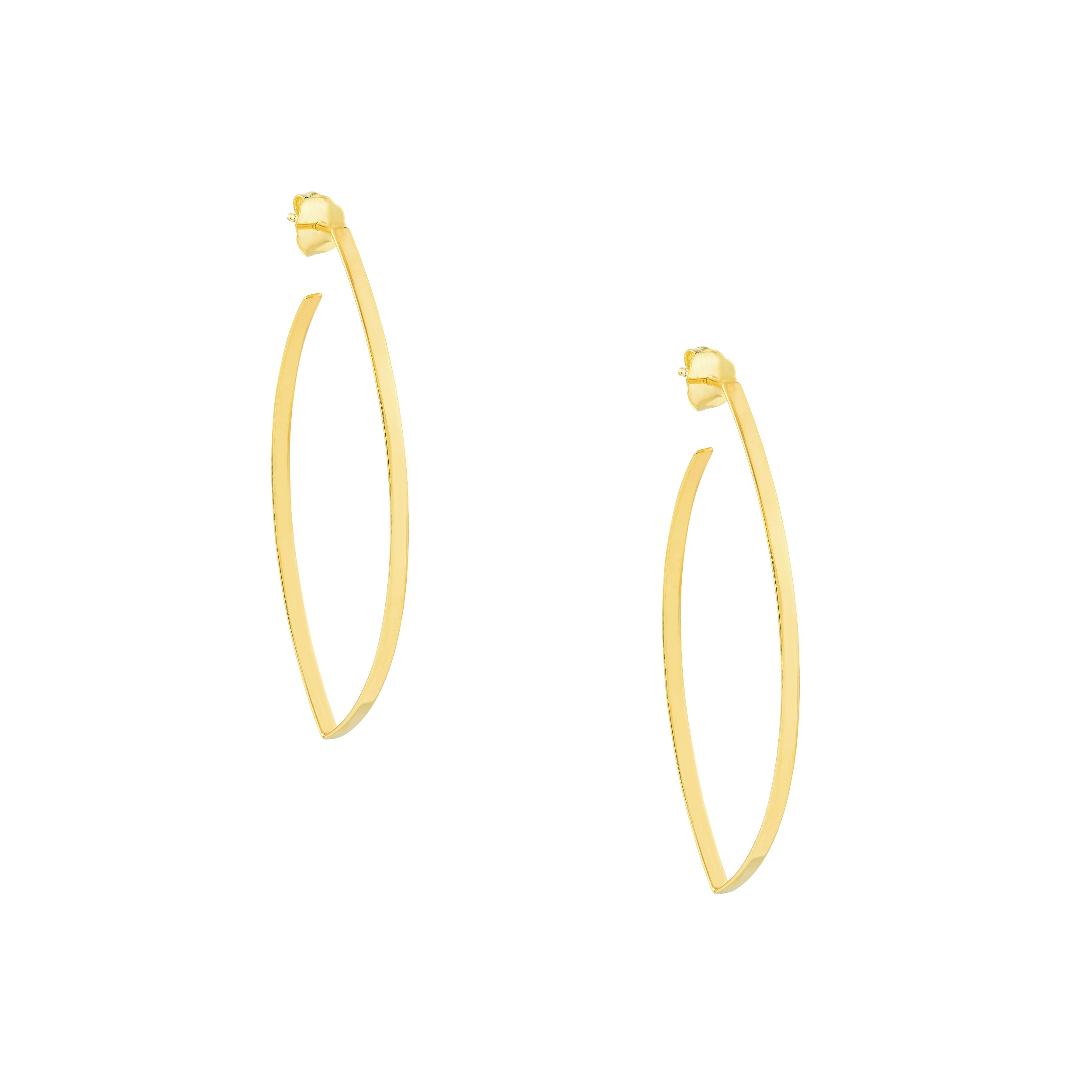 Wire Marquise Hoop Earrings on Post Back