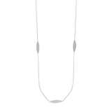 Sterling Silver Marquise Station Long Necklace