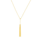 Movable Bead and Tassel Lariat Necklace