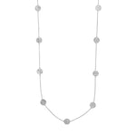 Sterling Silver Hammered Disc Station Long Necklace