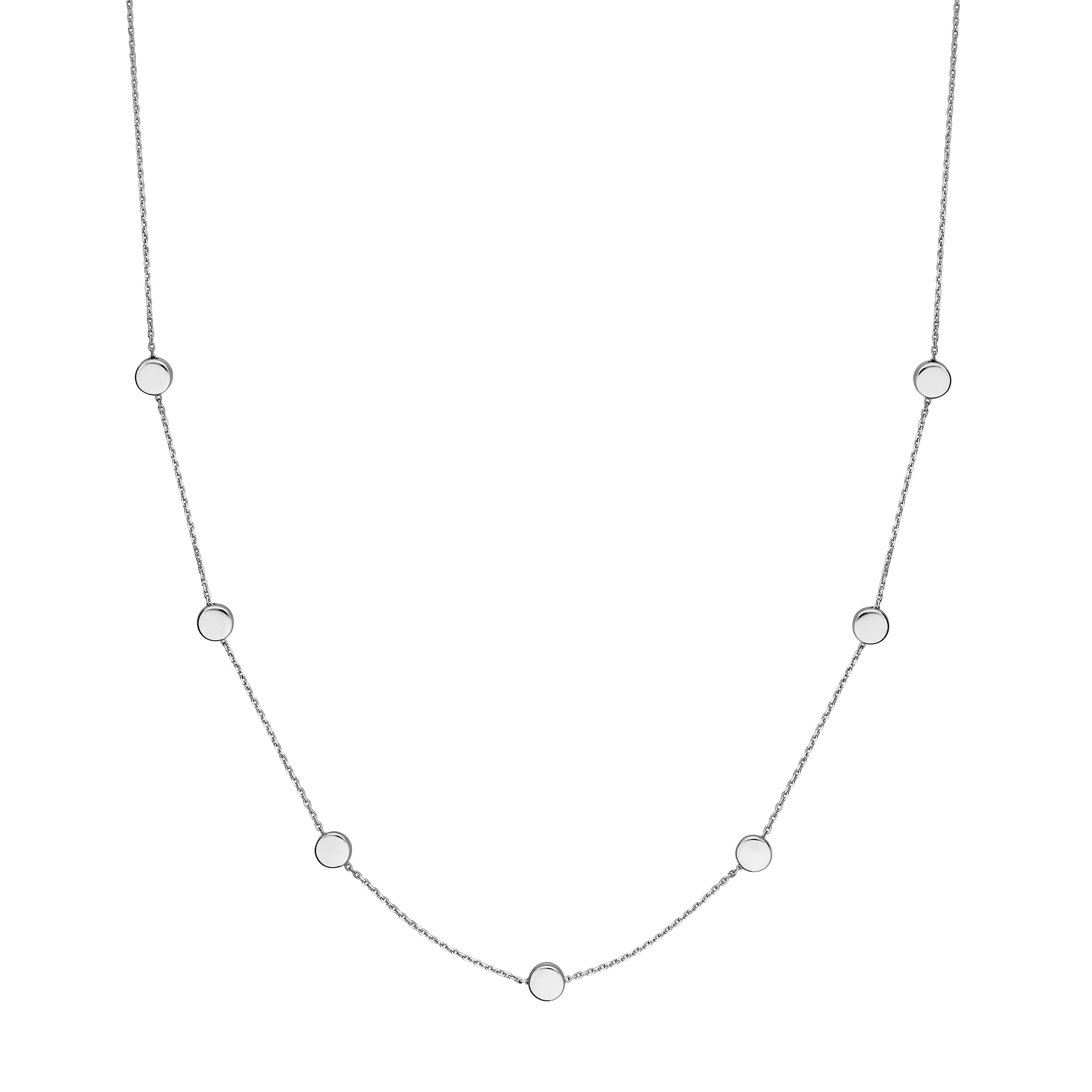 Sterling Silver Flat Bead Necklace