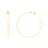 50mm Open End Hoop Earrings with 3pt Diamond Bezel