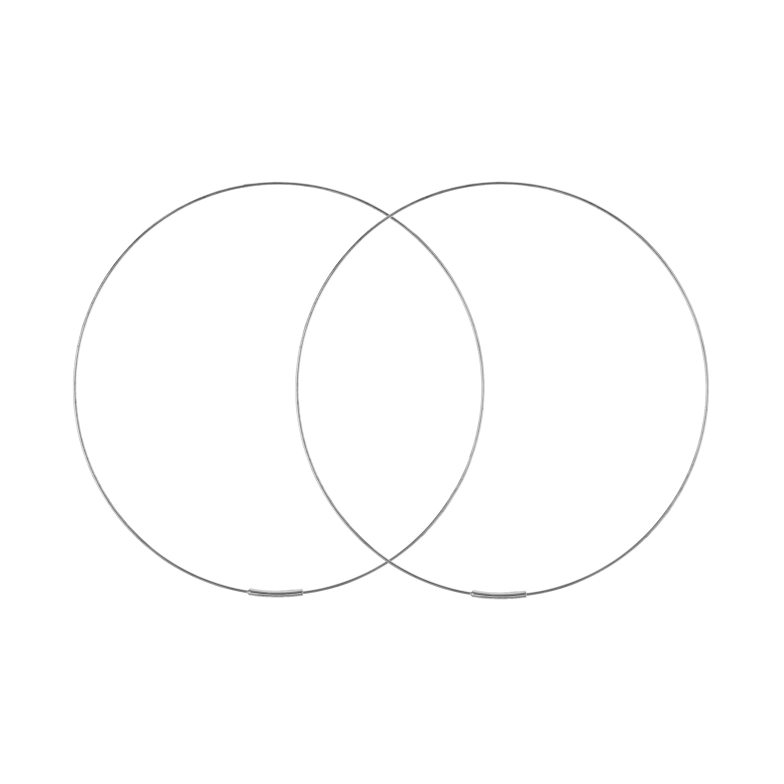 75mm Endless Wire Hoop Earrings