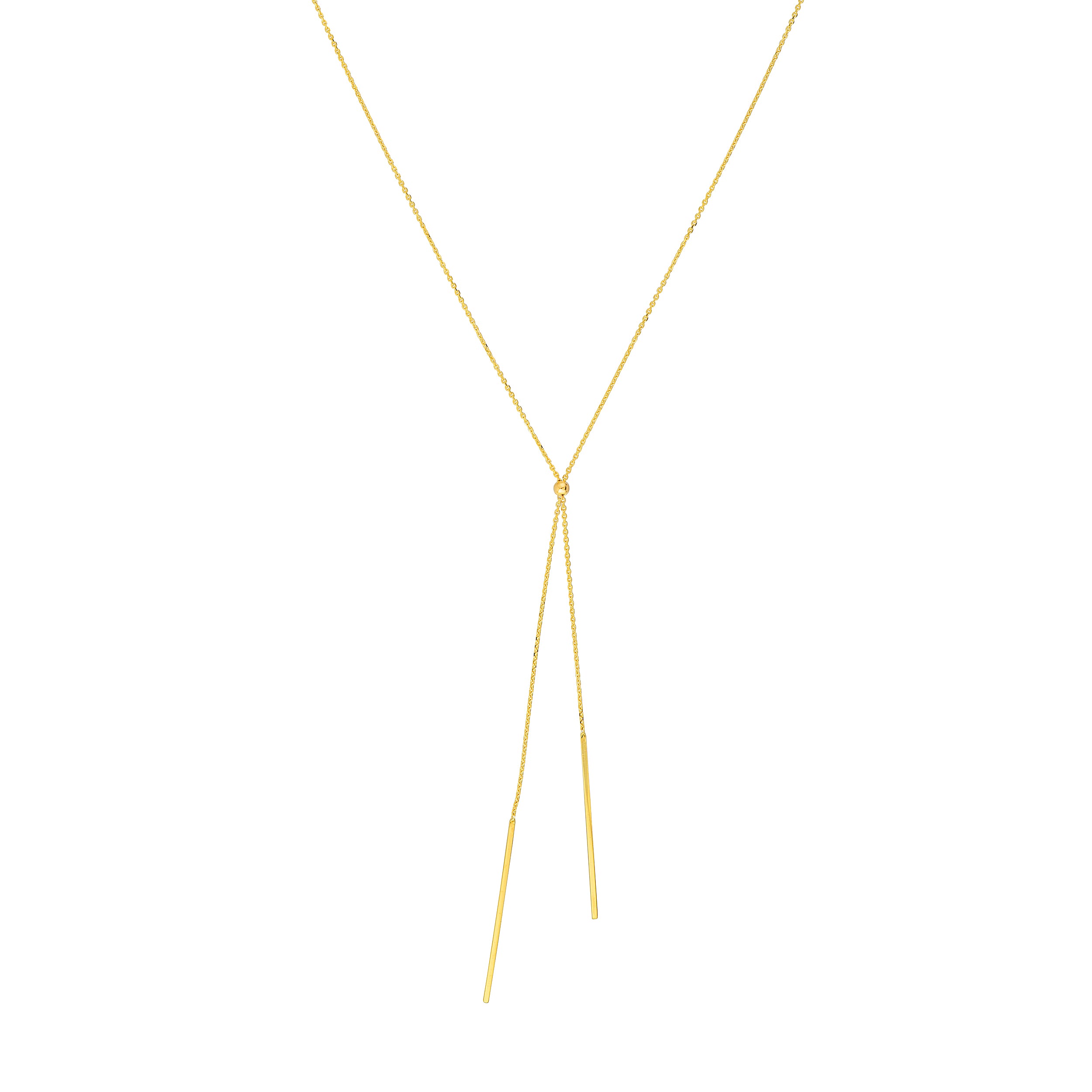 Double Staple Bar Lariat Necklace