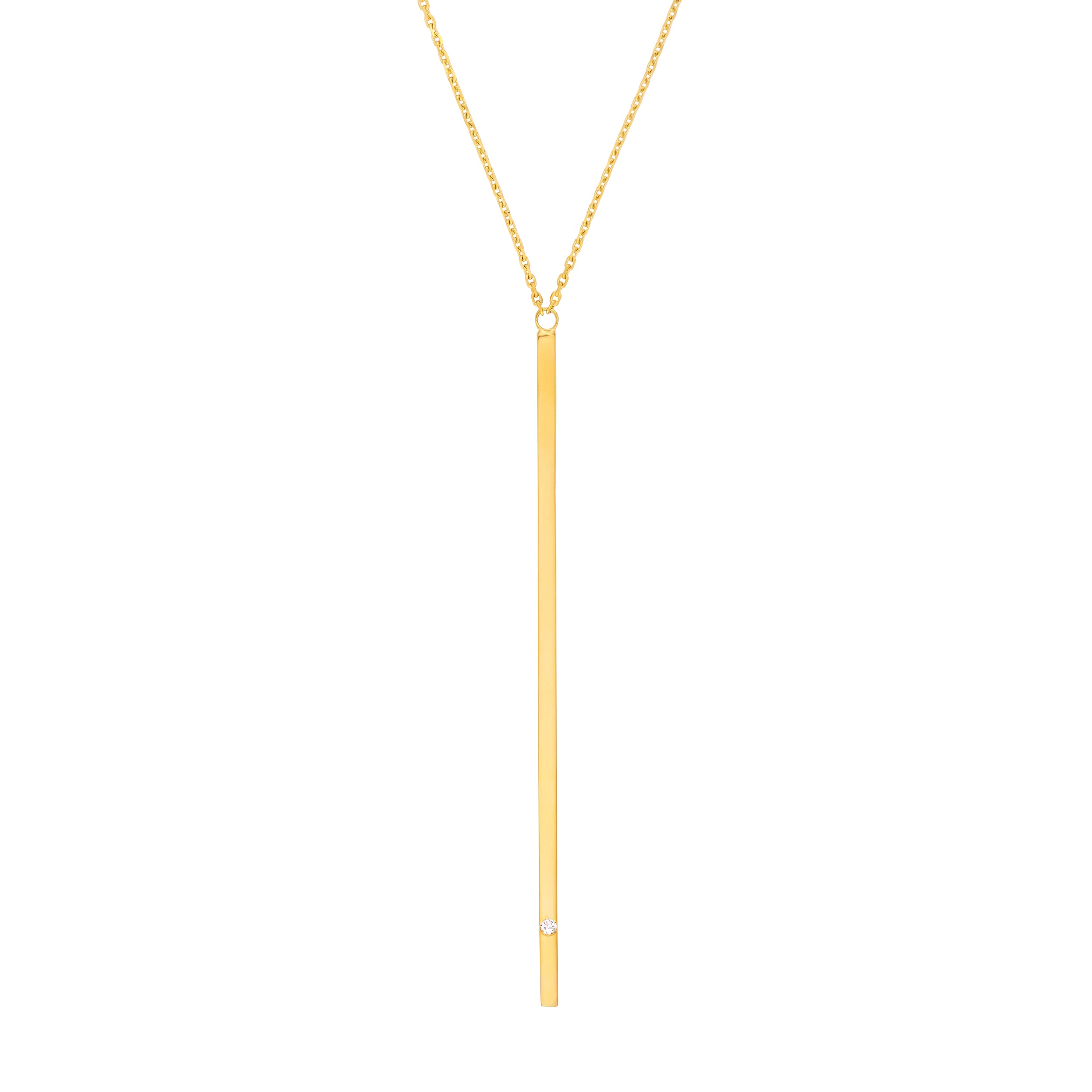 Vertical Bar Necklace with 1/2pt Diamond