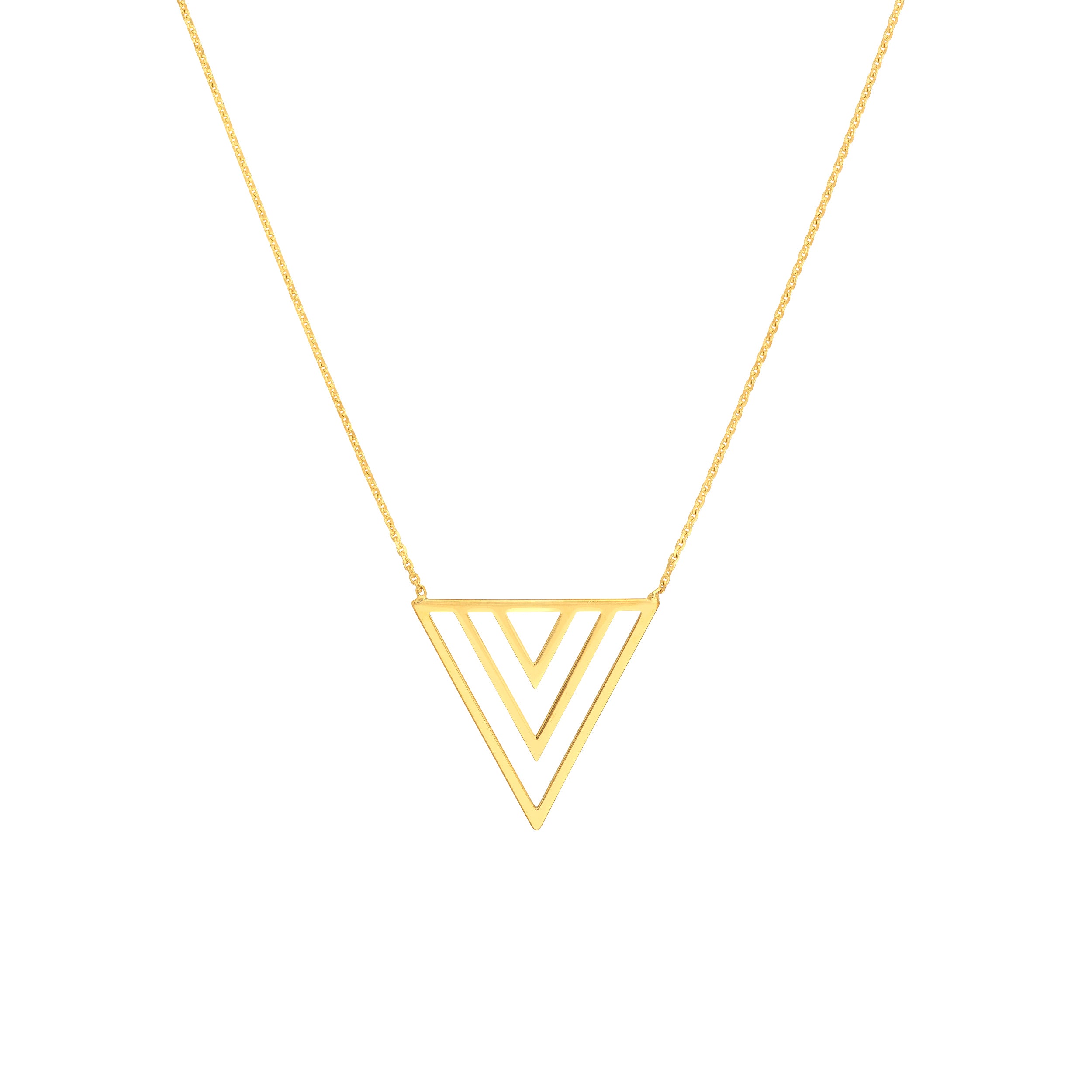 Open Triple Triangle Adjustable Necklace