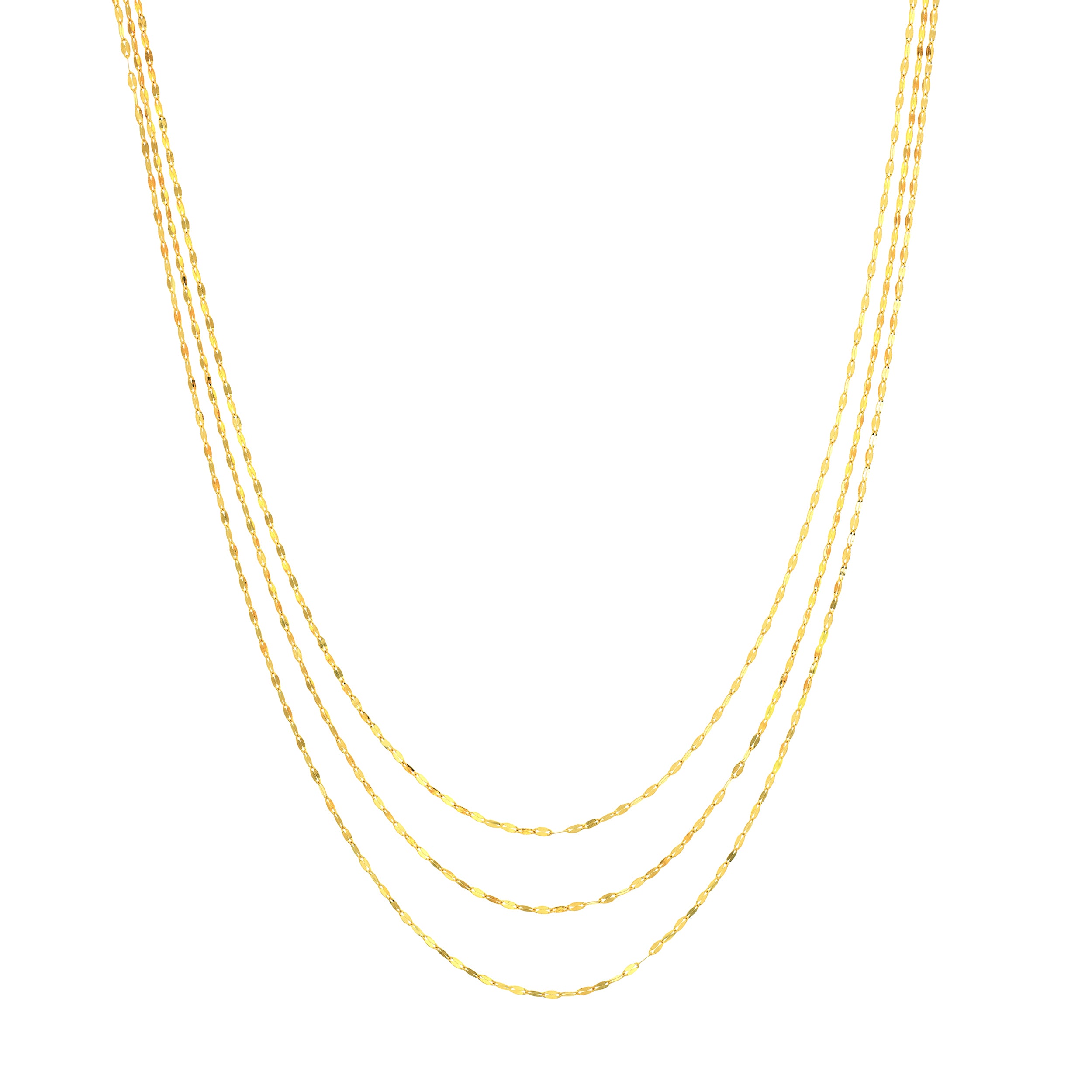 Hammered Mariner Chain Layered Necklace