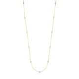 Long And Lovely Yllow/White Oval Bead Necklace