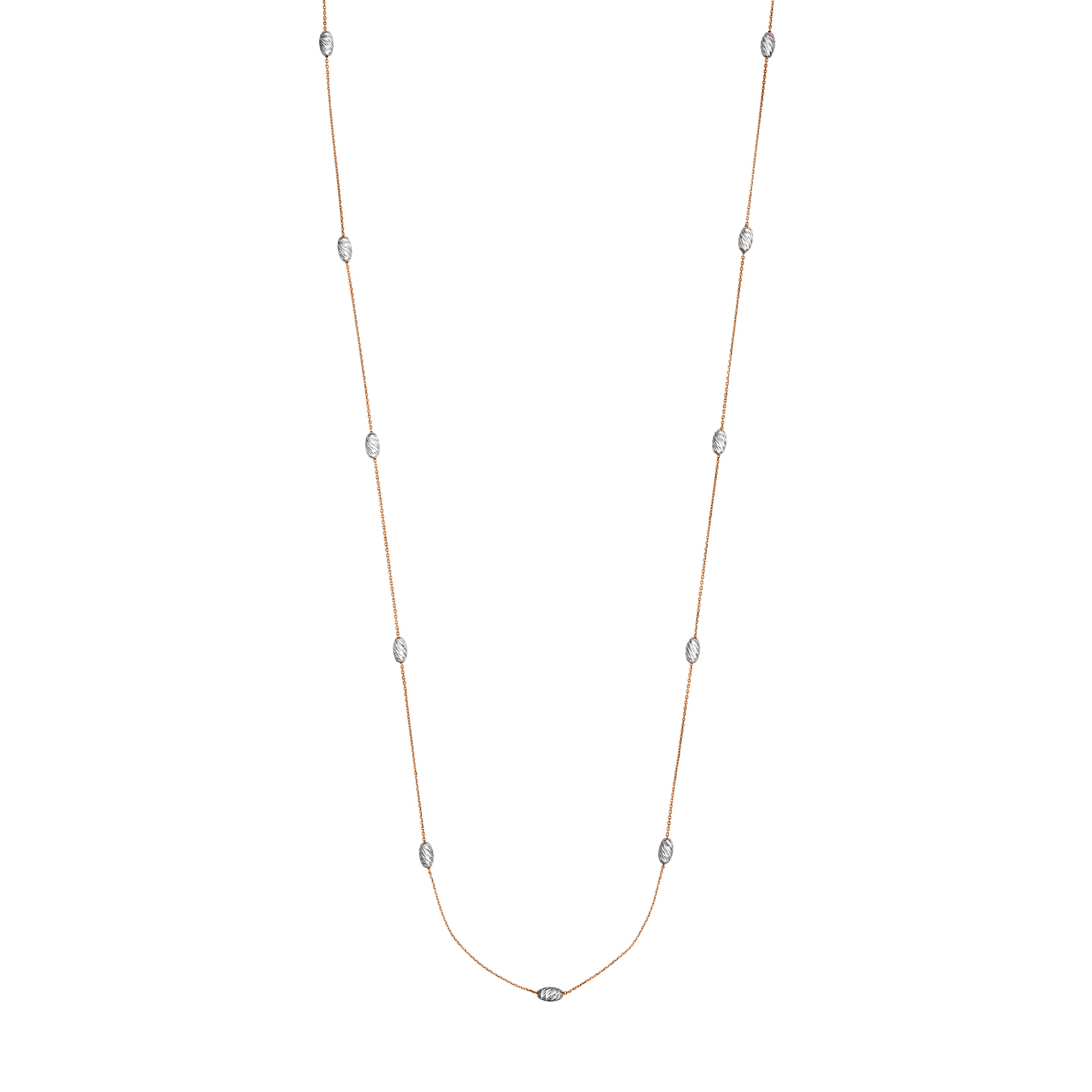 Long And Lovely Oval Bead Necklace
