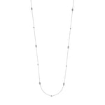 Sterling Silver Diamond-Cut Bead Station Long Necklace