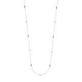 Sterling Silver Diamond-Cut Bead Station Long Necklace